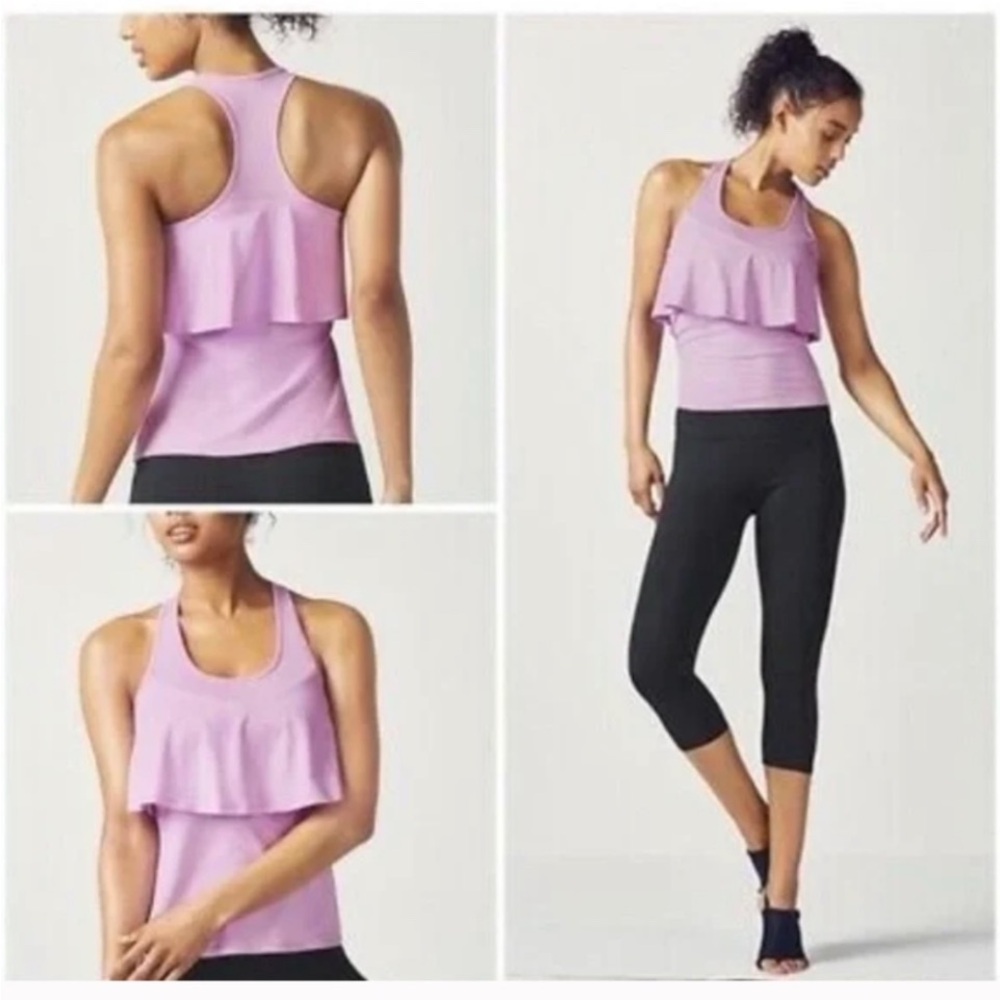 Fabletics Ashlyn Ruffle Tank, Lavender, Medium? - Picture 8 of 10
